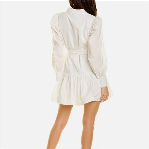 Walter Baker Collared Tara Puff Sleeve Shirt Dress White - Picture 3 of 11